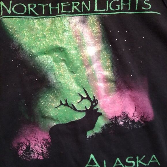 Tipsy Other - Vintage Northern Lights Alaska Deer Buck T-Shirt